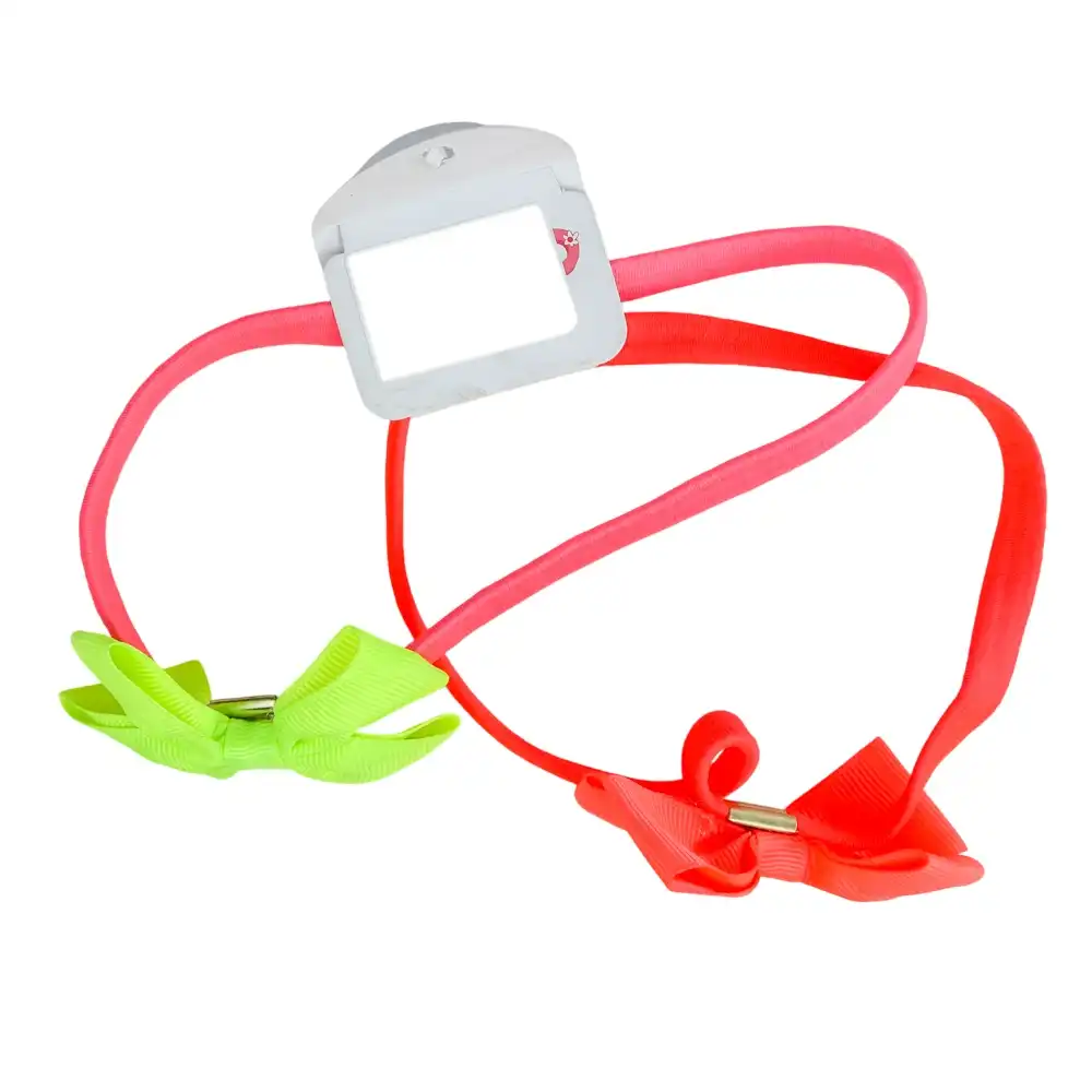 Two Hair Tie - Pink And Green - 2751