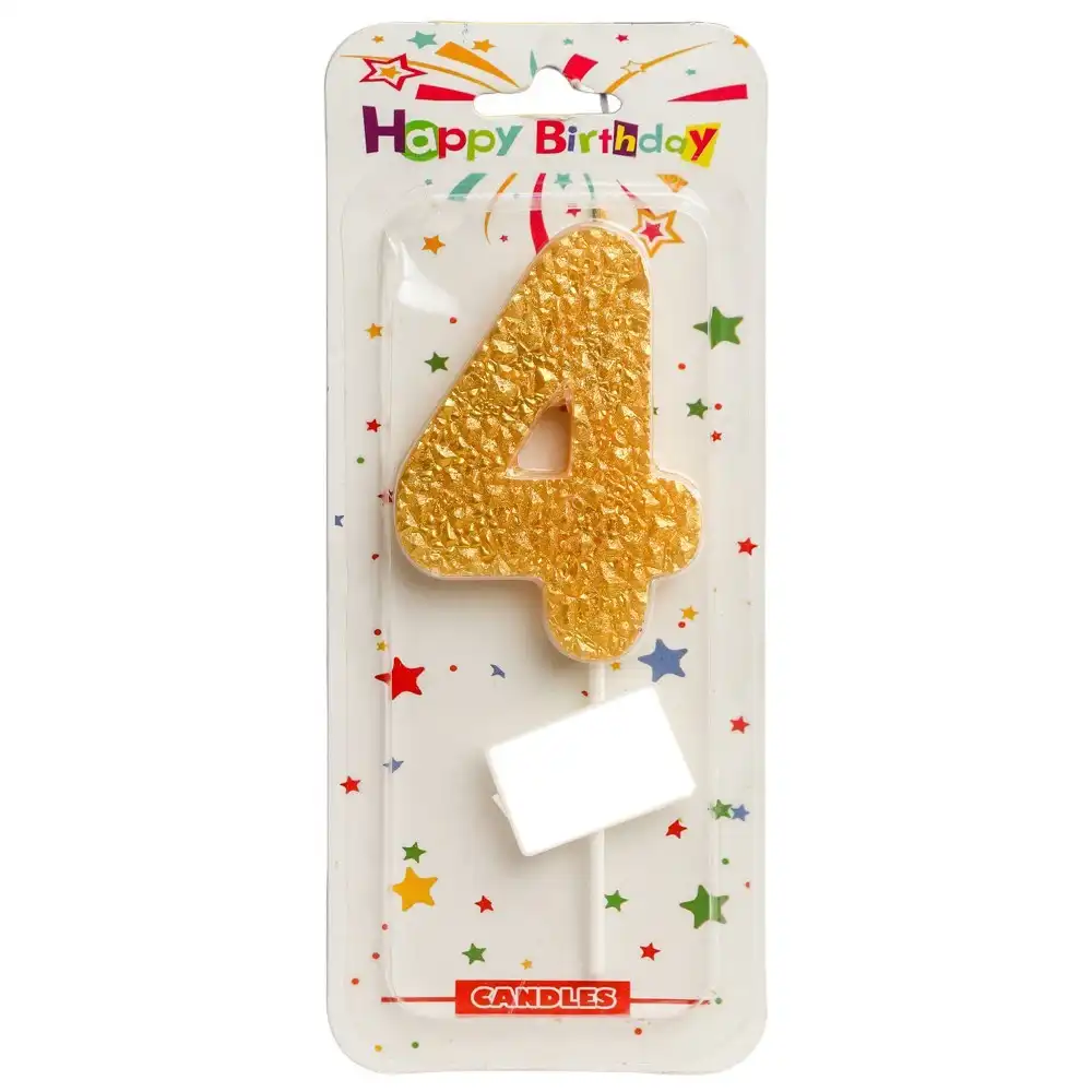 Number Of 4th Birthday ( Gold With Glitter ) - 2774