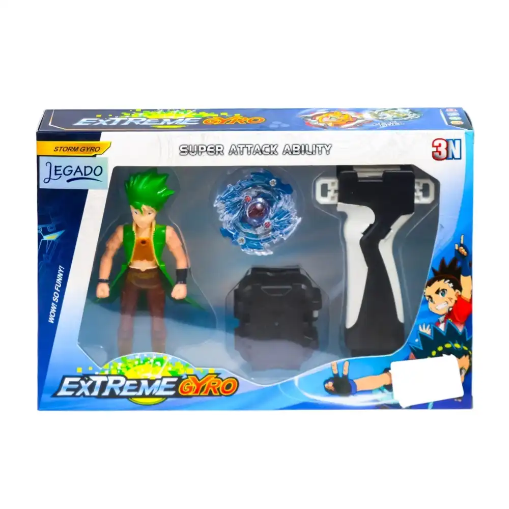 Beyblade Extreme Gyro Super Attack with Action Model & Blue Spinner - 3N160A
