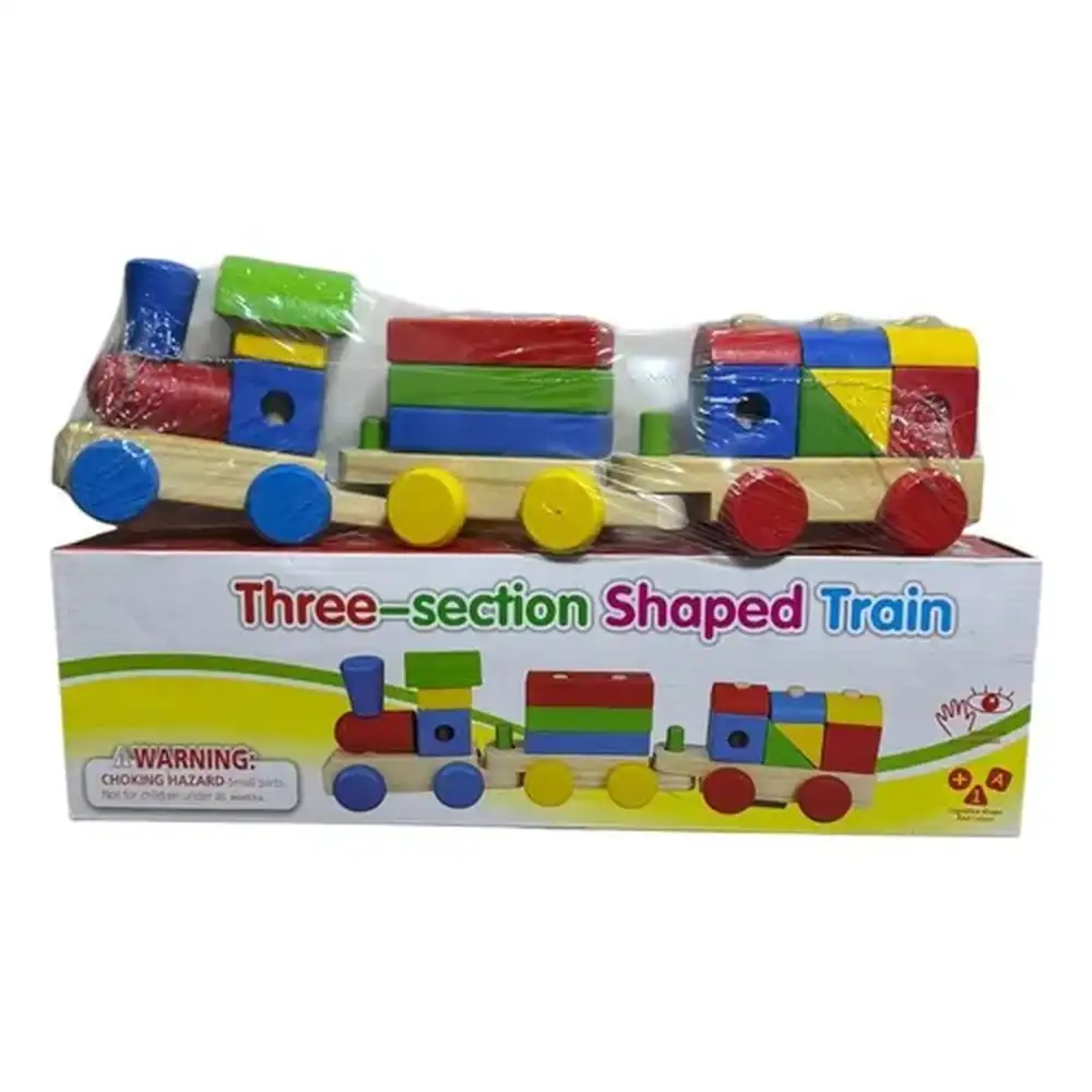 Wooden Three Section Shaped Train - 3023