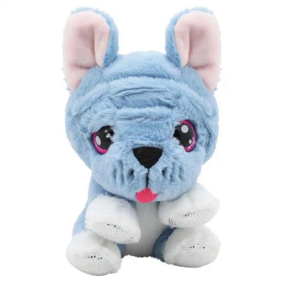 Cute Woofy Blue Dog with Big Eyes Plush Figure with Sounds - 35055