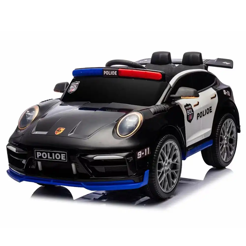 Dr. Zoom Electric Rides on Police Car for Kids - Black - BDL2988