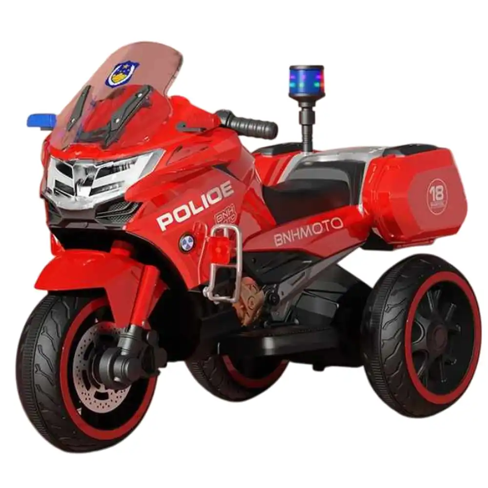 Coast Malone Electric Ride-On Motorcycle for Kids - Police Red - NT-5188