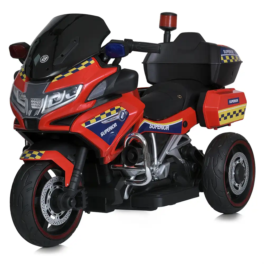 Commando Electric Motorcycle for Kids - Police Red - 919