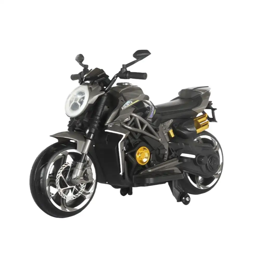 Whisper Electric Ride-on Motorcycle for Kids - Grey - ABM-5588