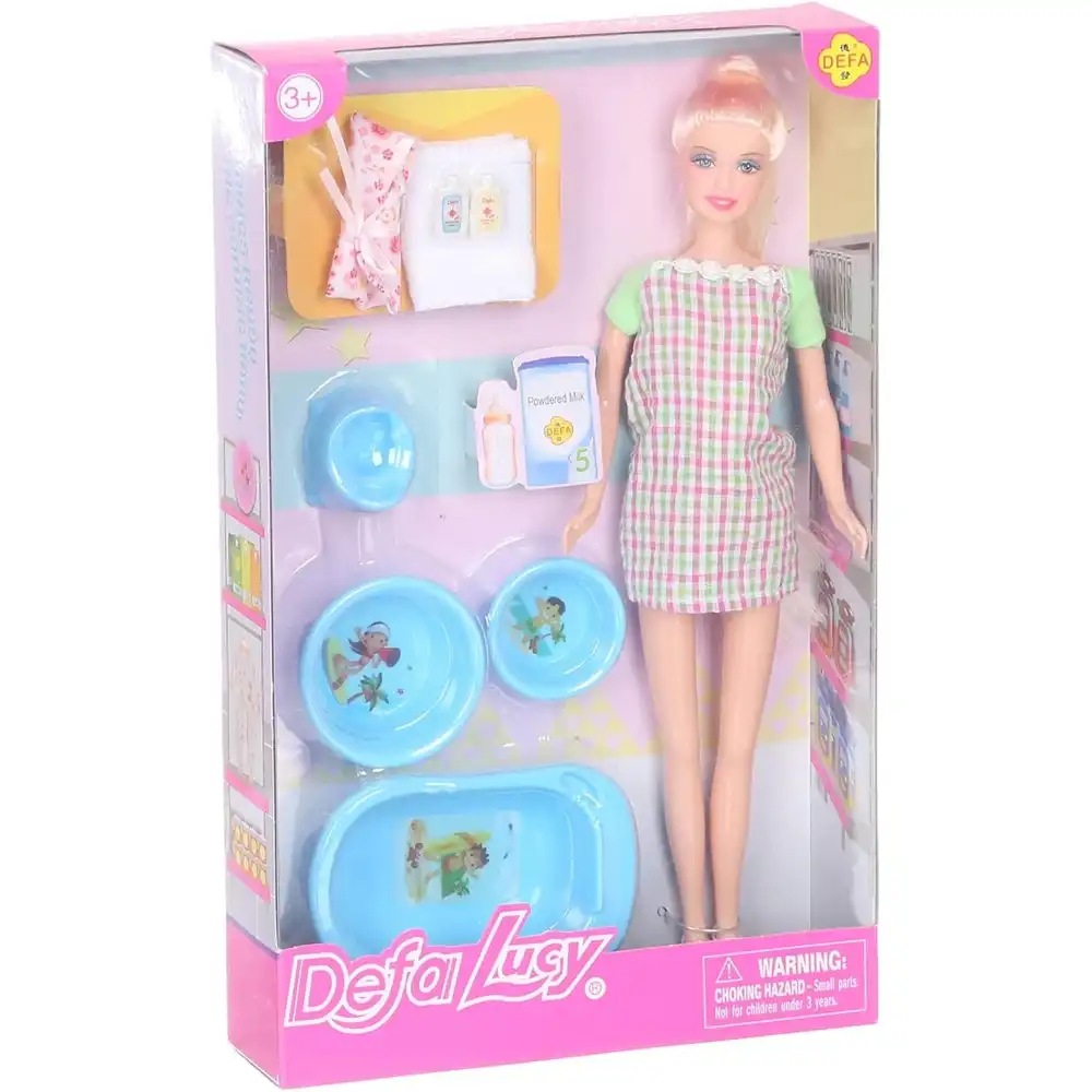 Defa - Lucy Pregnant Doll with Baby & Giving Birth Accessories - 8350