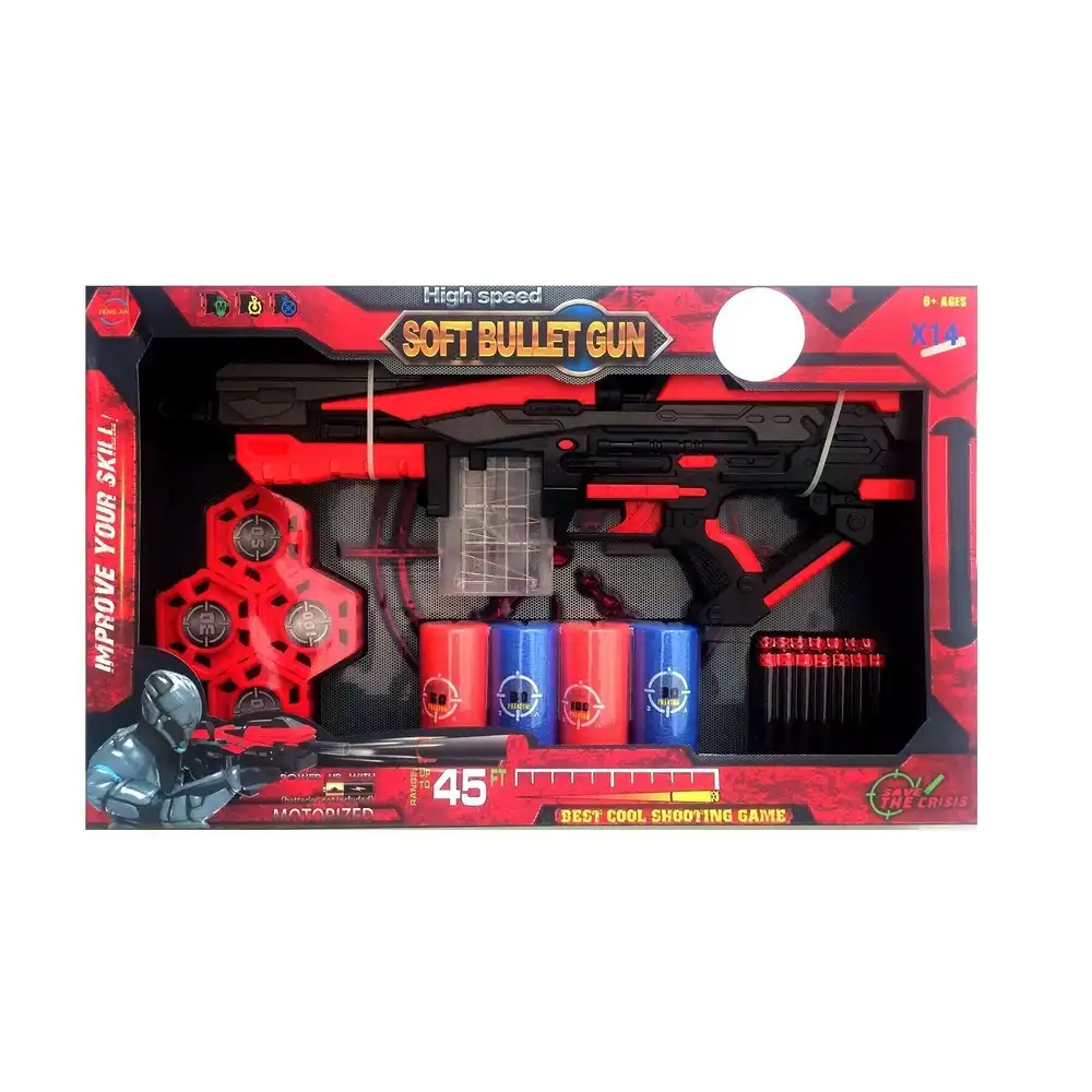 High Speed Soft Bullet Gun with 14 Soft Bullets - FJ907