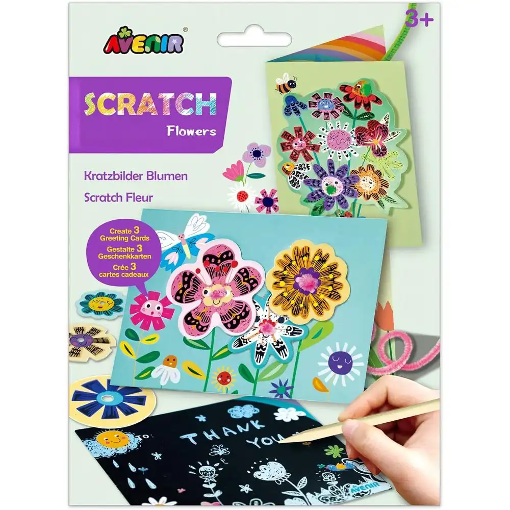 Avenir - Scratch Flowers With 3 Greeting Cards - CH221855