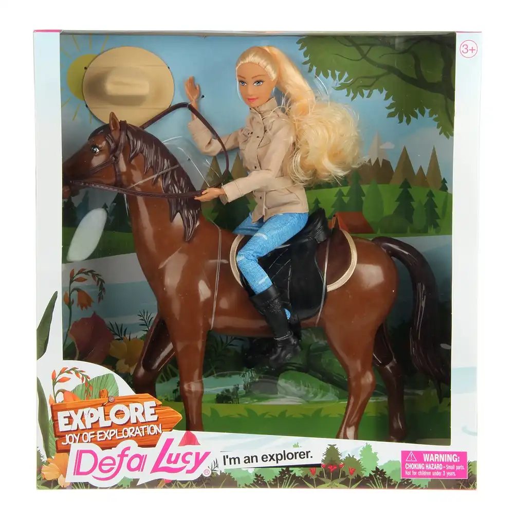 Defa - Lucy Explorer Doll with Arabian Horse & Hat - 8466