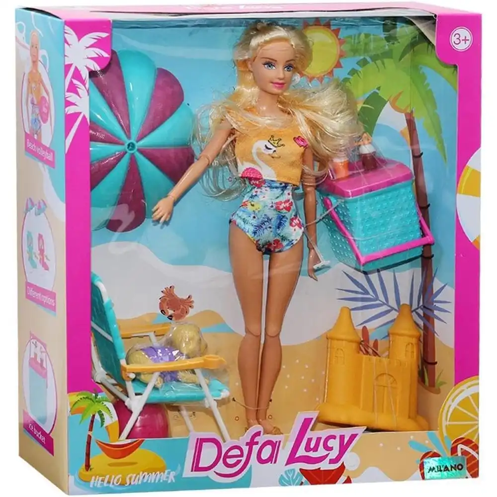 Defa - Lucy Hello Summer Doll With Dog and ice Cream - 8475