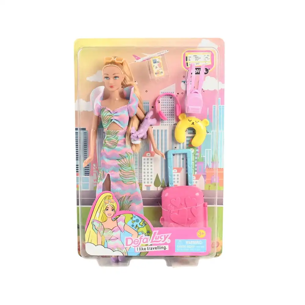 Defa - Lucy Fashion Travelling Girl with Suitcase & Accessories - 8523