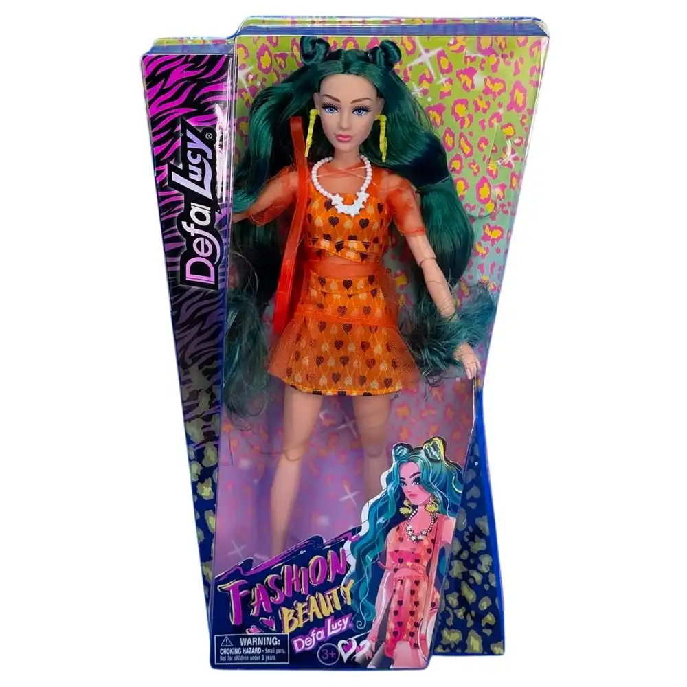 Defa - Lucy Fashion Beauty Doll with Orange Dress - 8527