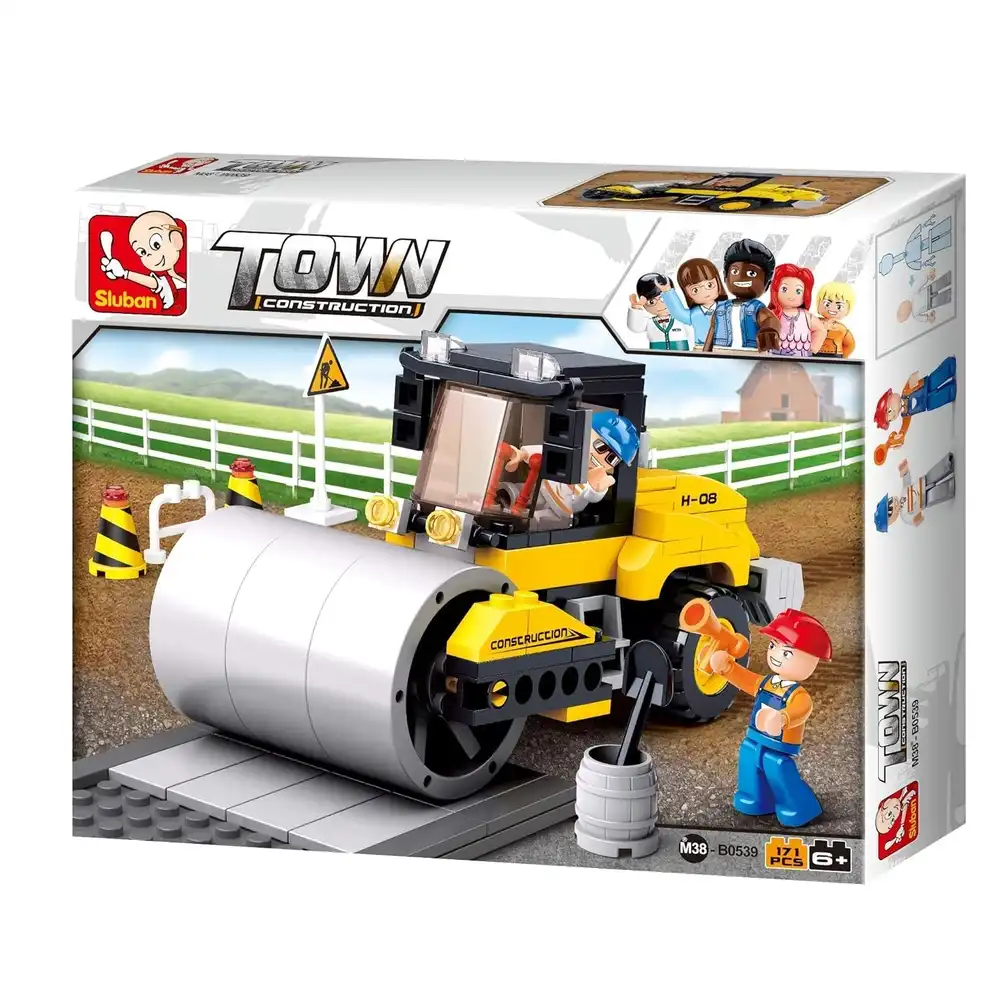 Sluban - Town Construction Single Steel Wheeled Street Roller 171 Pieces - M38-B0539