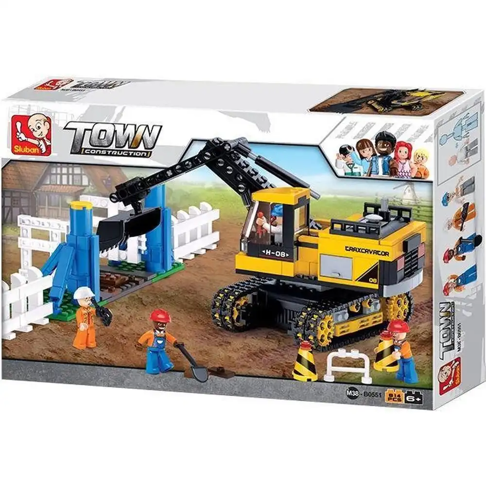 Sluban - Town Construction Excavator Bricks Set 614 Pieces - M38-B0551