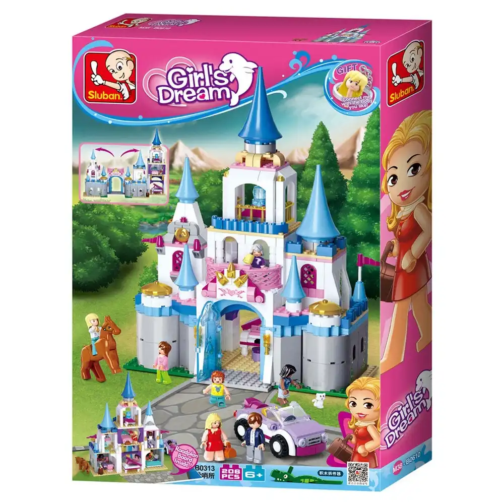 Sluban - Girls Dream Sapphire Romantic Castle 206 Pieces - M38-B0610