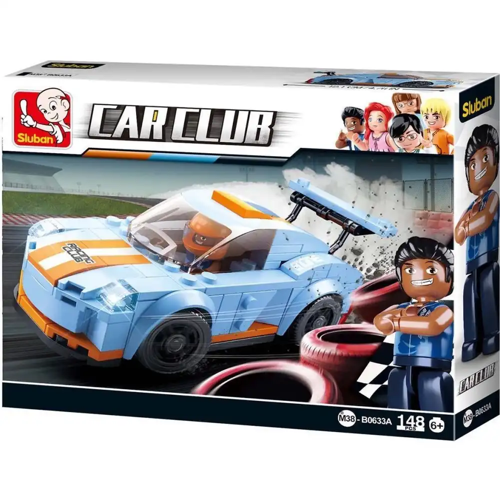Sluban - Car Club Leopard Racing Car Bricks Set 148 Pieces - M38-B0633A