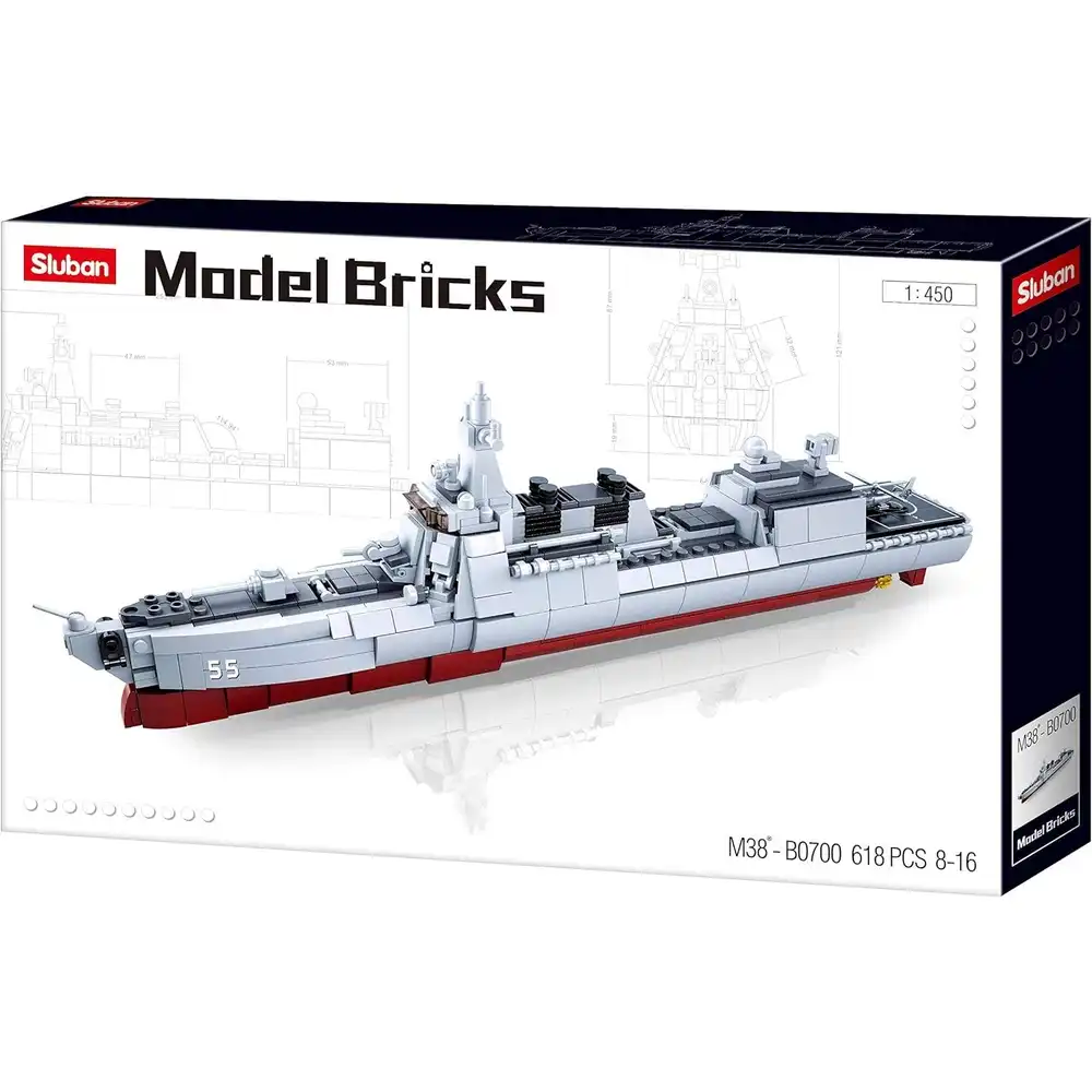 Sluban - Torpedo Boat 055 Destroyer 1:450 Bricks Set 618 Pieces - M38-B0700