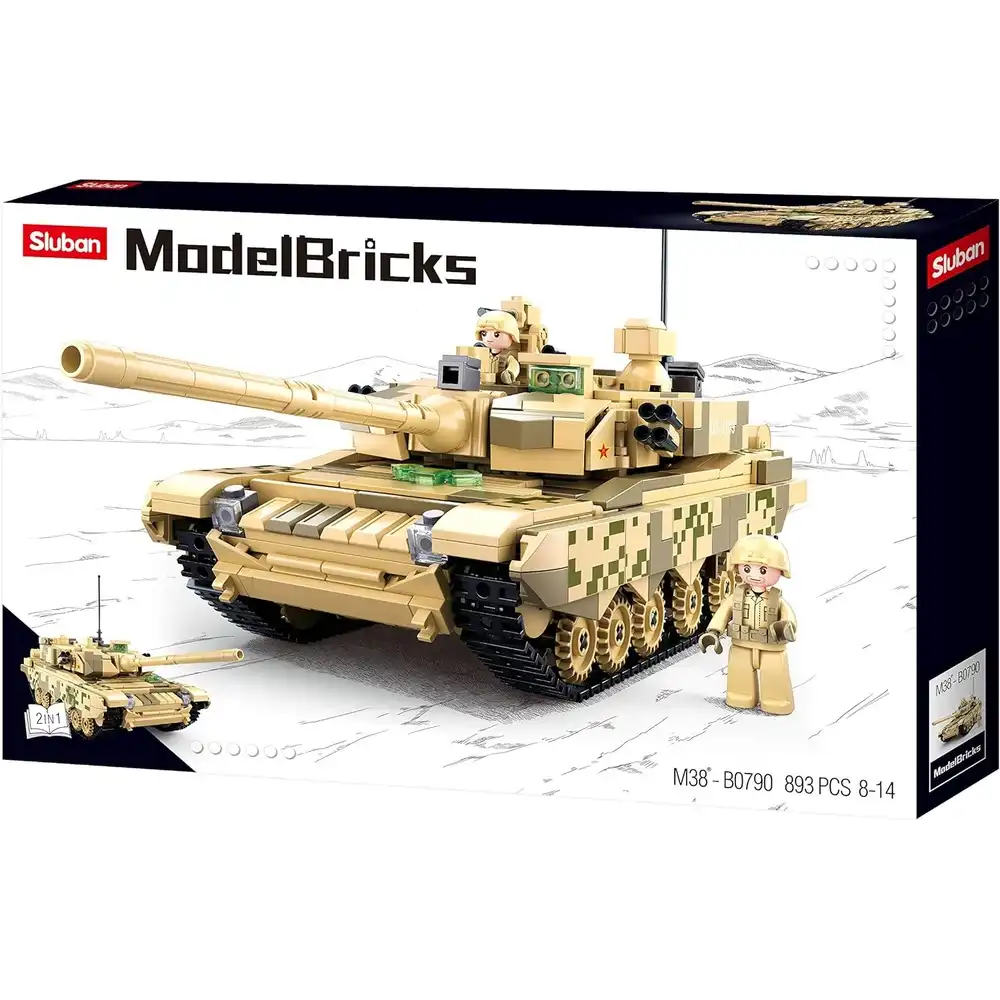 Sluban - Model Bricks 99A Main Battle Tank 2 In 1 Bricks Set 893 Pieces - M38-B0790