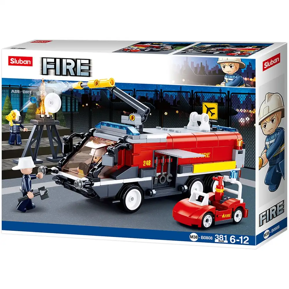 Sluban - Fire Airport Fire Truck Bricks Set 381 Pieces - M38-B0808M38-B0808