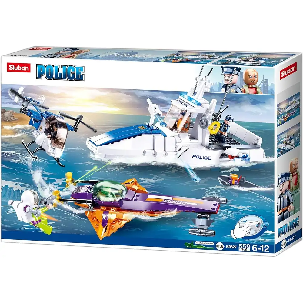 Sluban - Police Manhunt In Sea Bricks Set 559 Pieces - M38-B0827