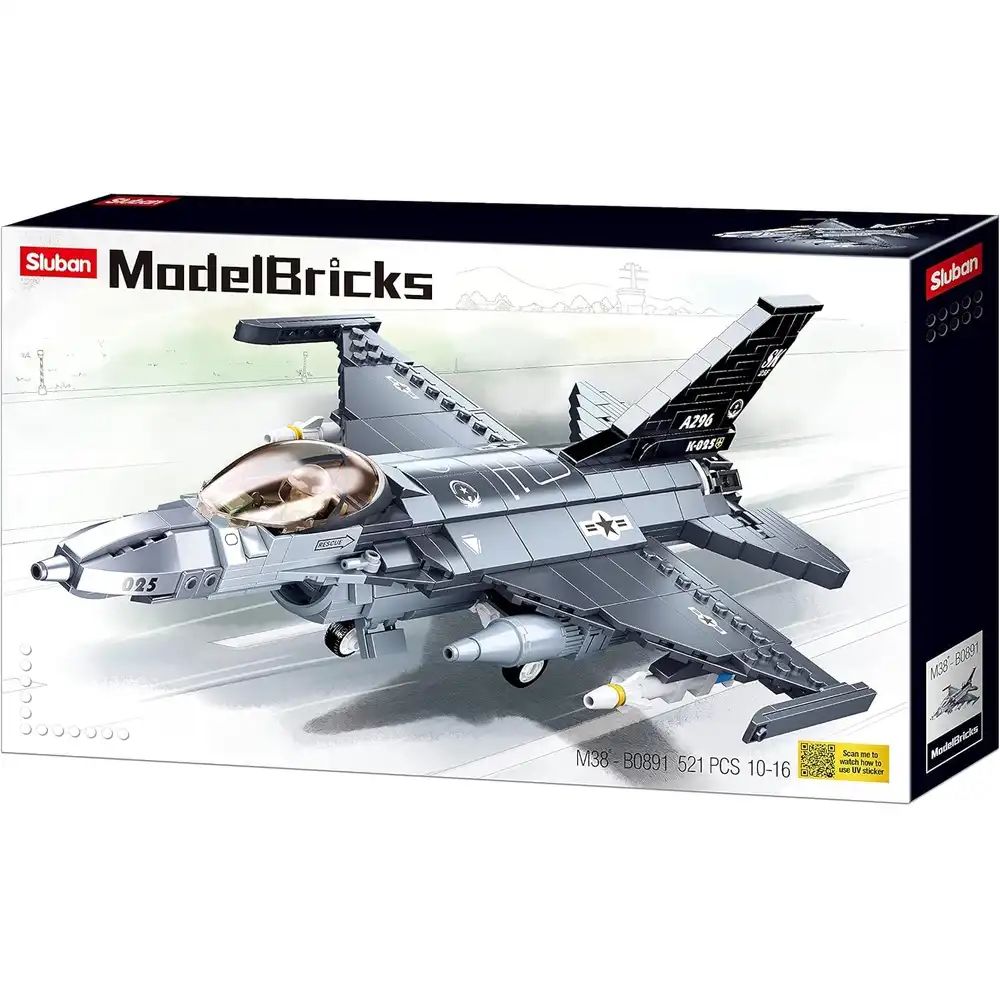 Sluban - Model Bricks F-16 Falcon Fighter 521 Pieces - M38-B0891