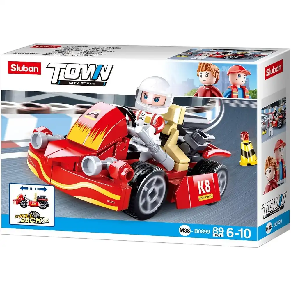 Sluban - Town Pull Back Go Kart Bricks Set 89 Pieces - M38-B0899