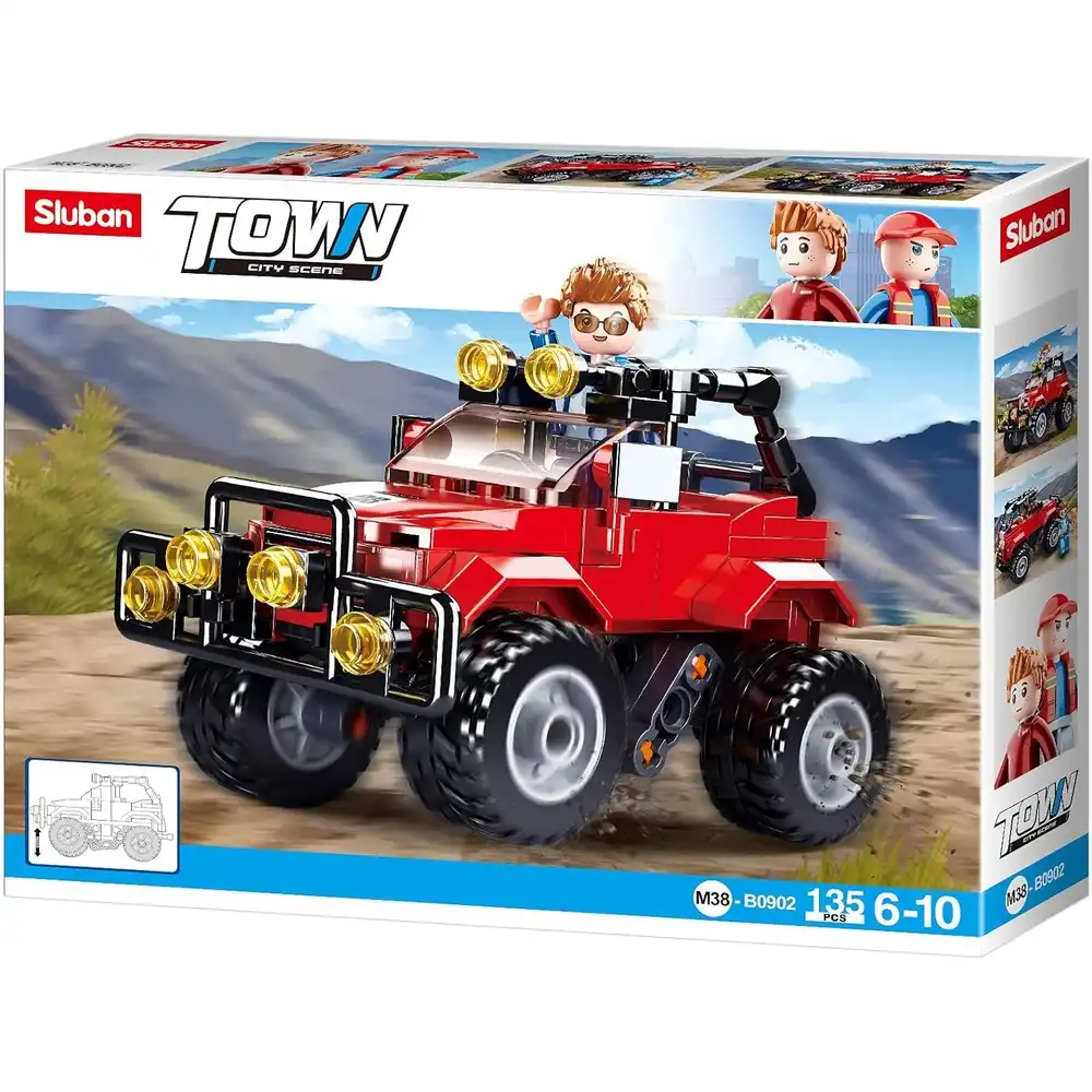 Sluban - Town City Scene Red Suv Bricks Set 135 Pieces - M38-B0902