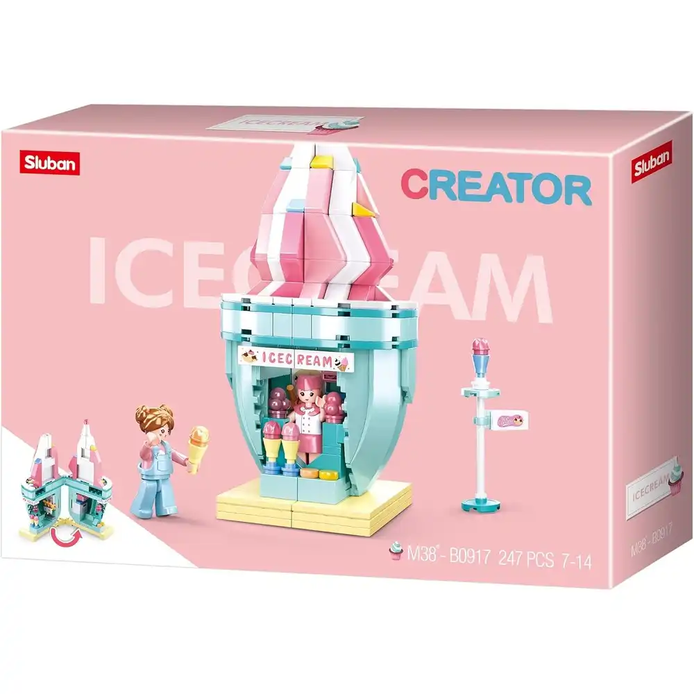 Sluban - Creator Ice Cream Shop Bricks Set 247 Pieces - M38-B0917