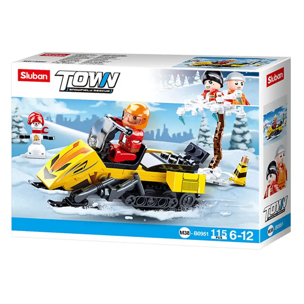 Sluban - Town Snowfield Rescue Snow Mobil Bricks Set 115 Pieces - M38-B0951