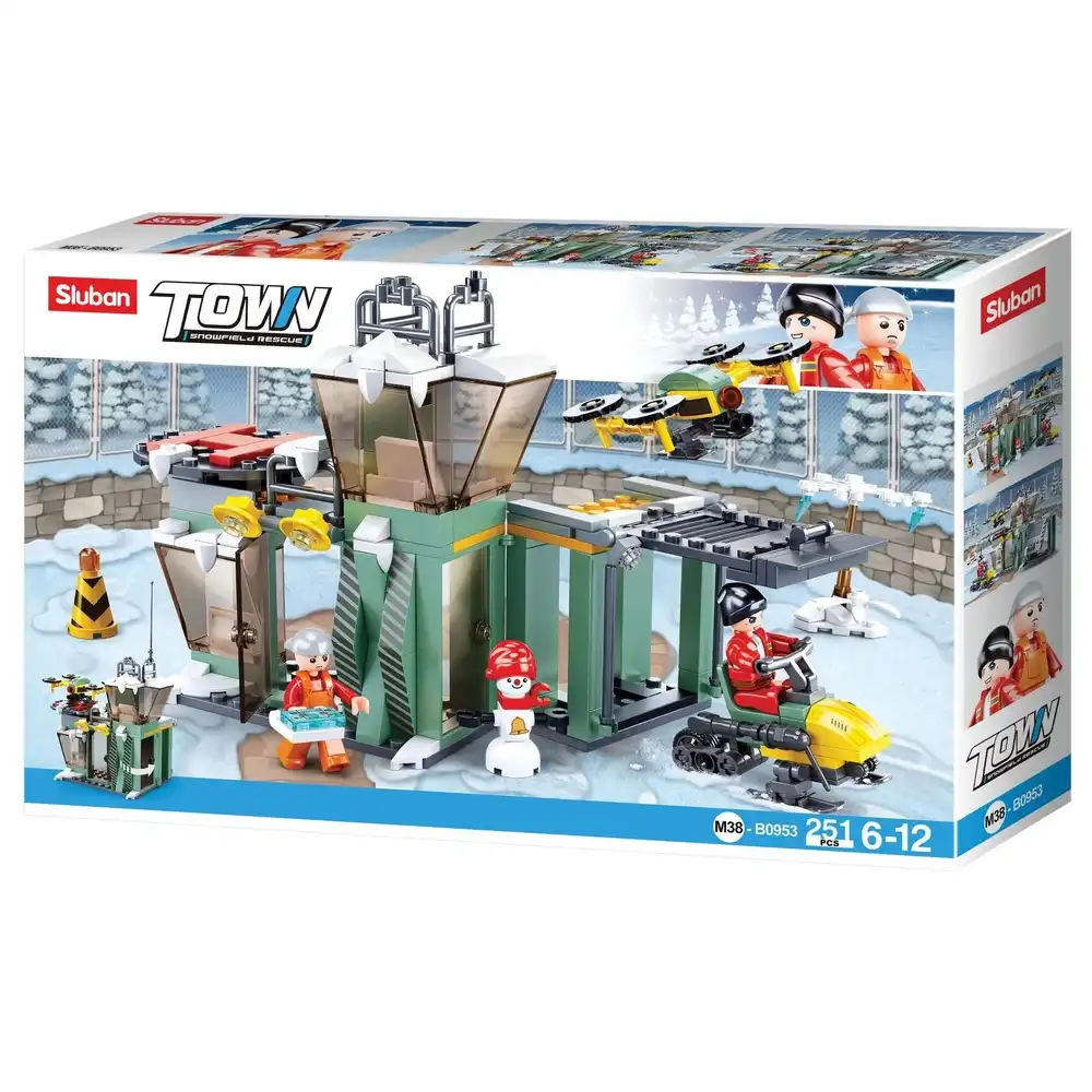 Sluban - Town Snowfield Rescue Base Bricks Set 251 Pieces - M38-B0953