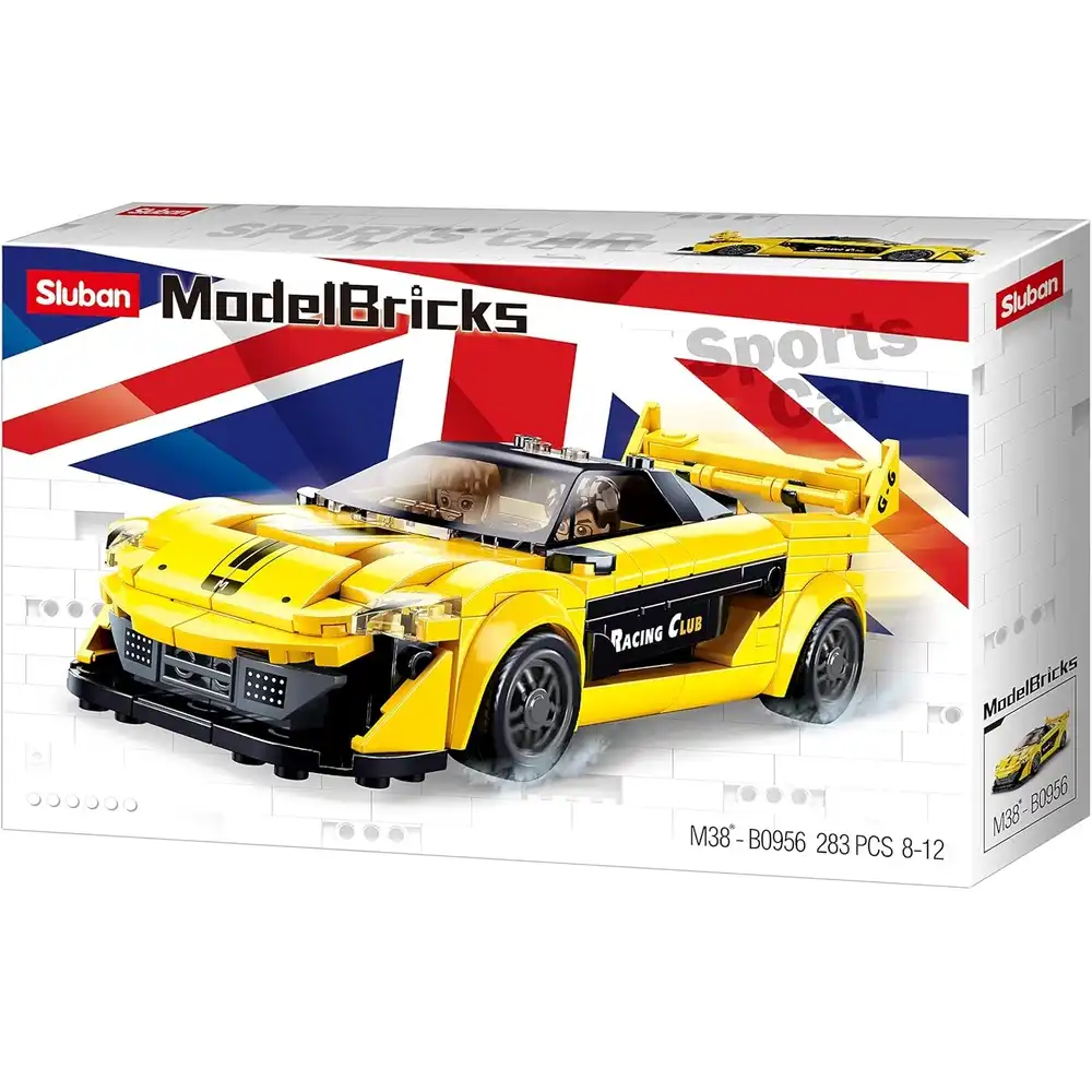 Sluban - Model Bricks English Yellow Super Car 283 Pieces - M38-B0956