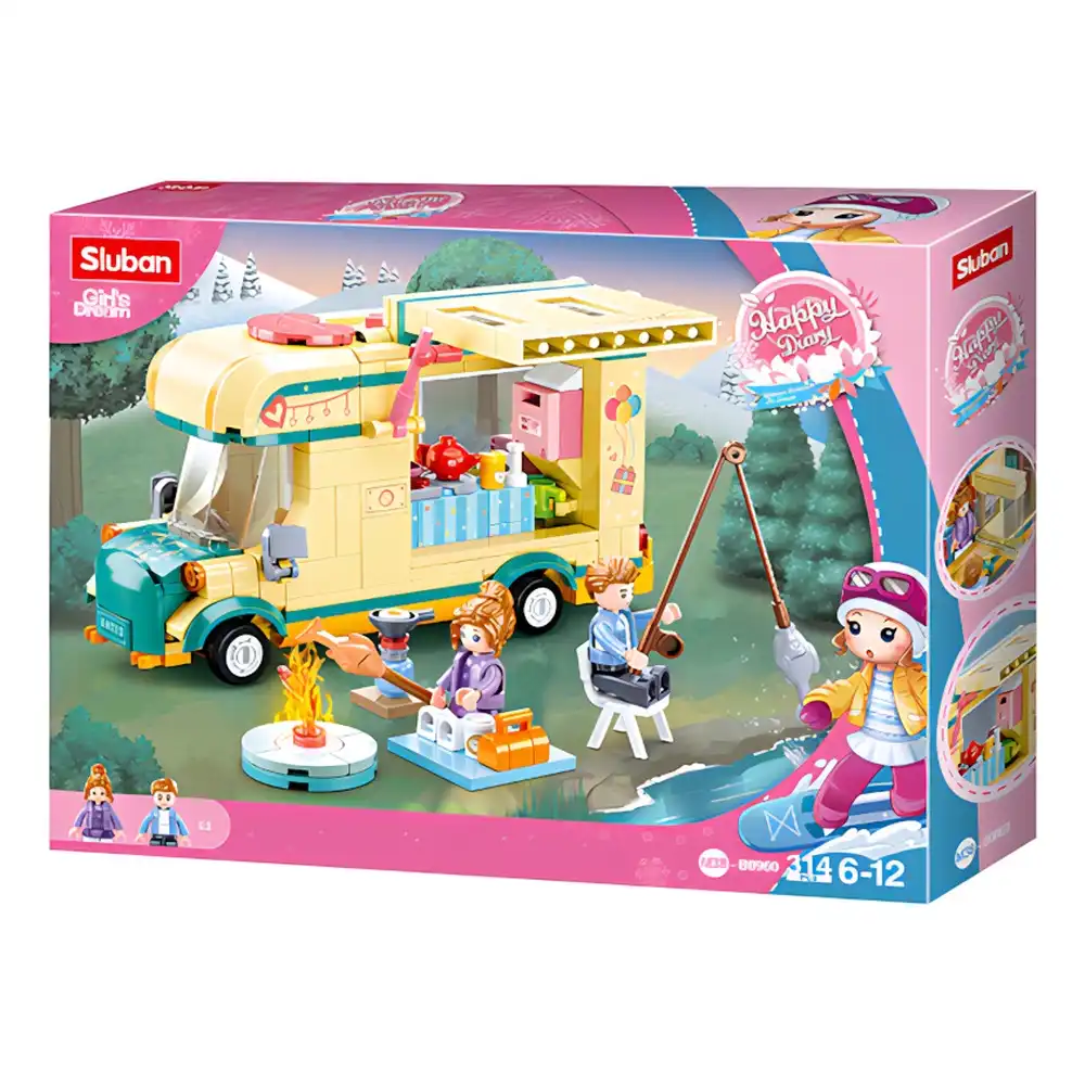 Sluban - Girl Dream Happy Diary (Winter Travel In Snow) Caravanning Bricks Set 314 Pieces - M38-B0960