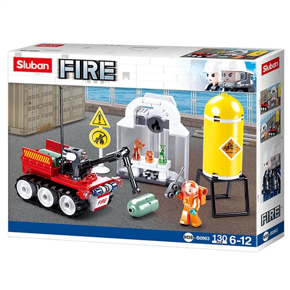 Sluban - Fire Fire Drill Controlled Robot Bricks Set 130 Pieces - M38-B0963