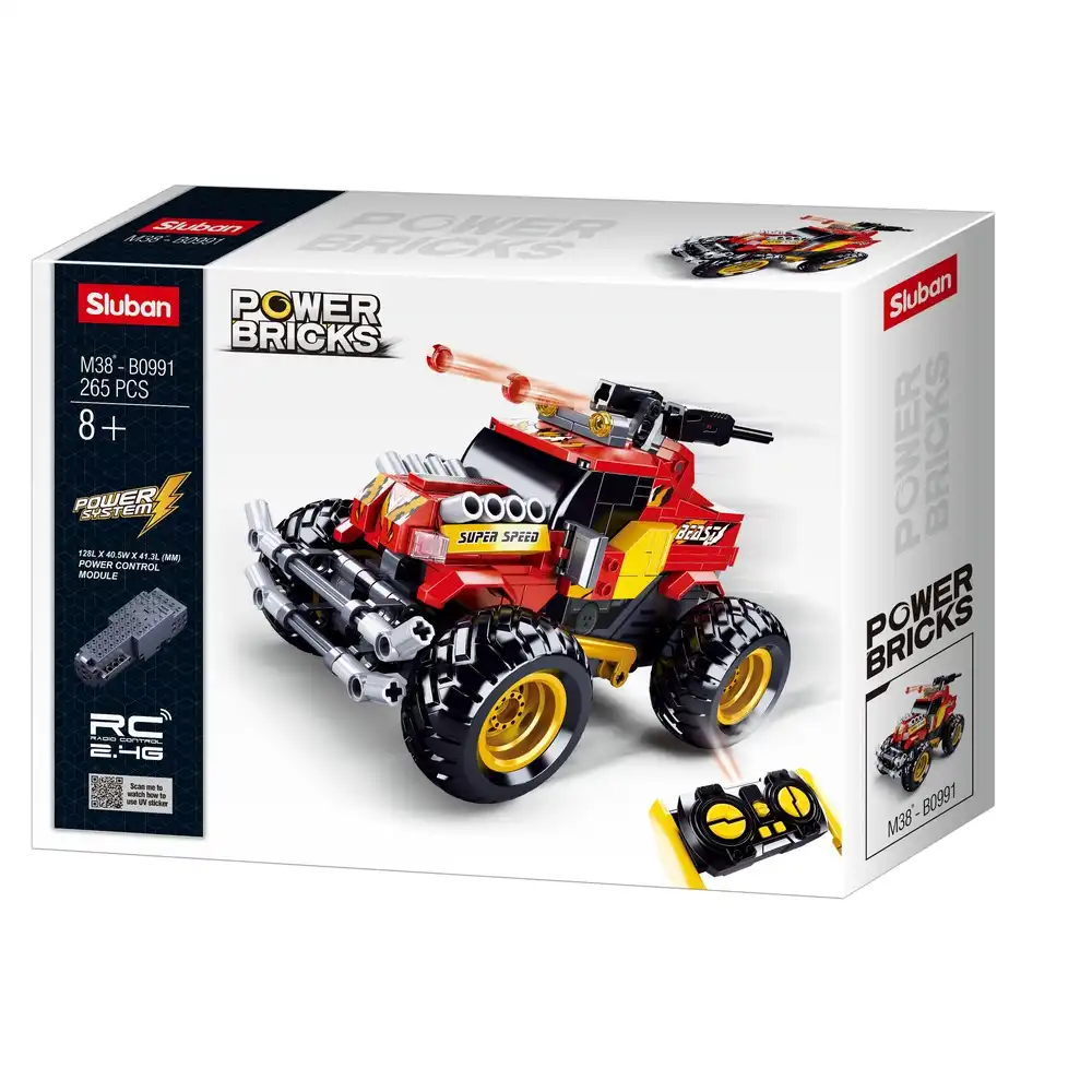 Sluban - Power Bricks RC Offroad Wagen Vehicle with Remote Control Bricks Set 265 Pieces - M38-B0991
