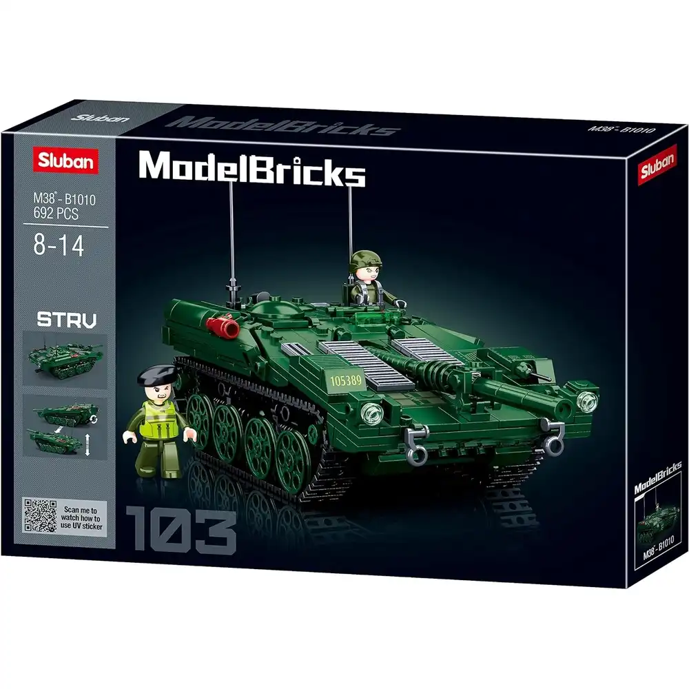 Sluban - Model Bricks STRV103 Main Battle Tank Bricks Set 692 Pieces - M38-B1010