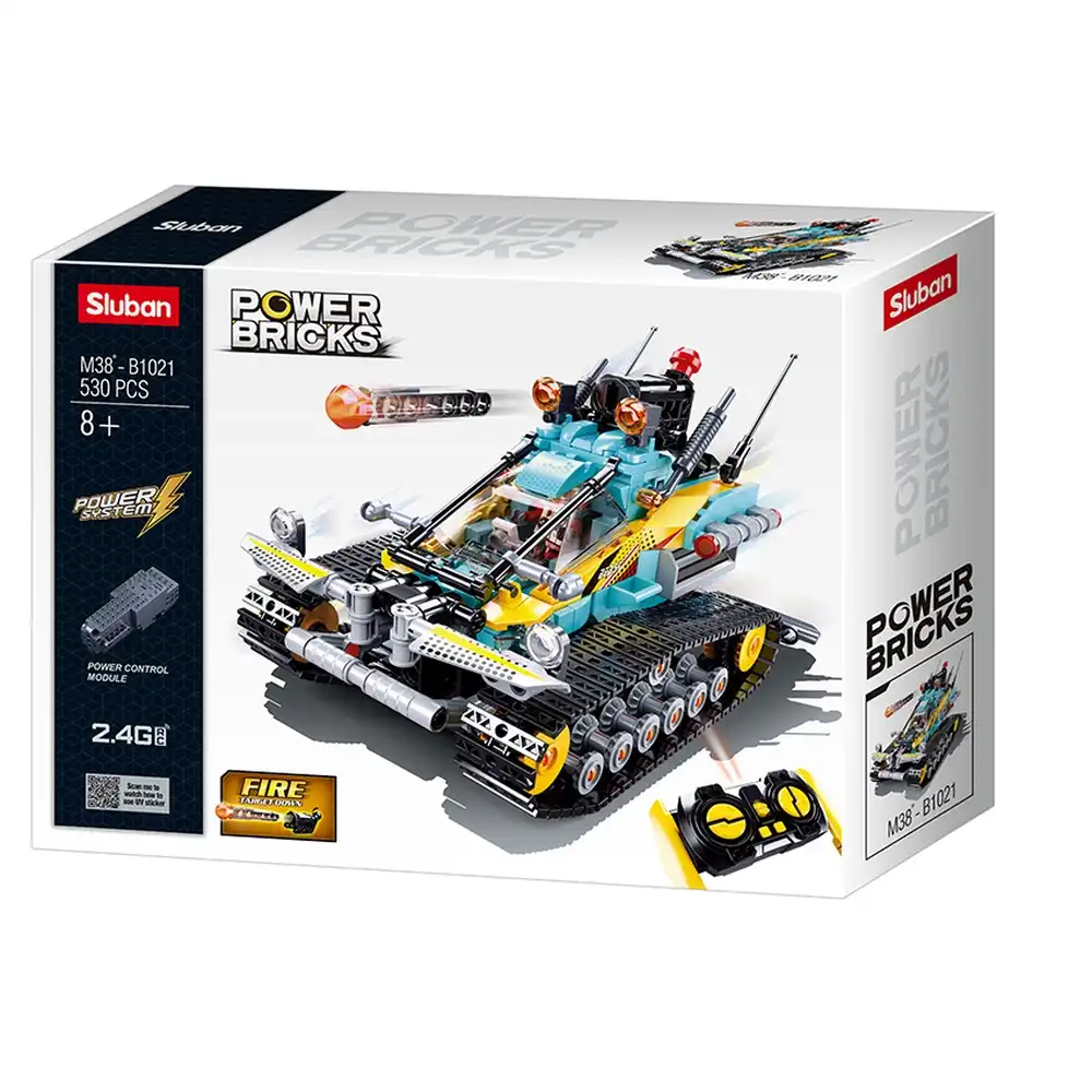 Sluban - Power Bricks RC Scorpion Scout Car with Remote Control Bricks Set 530 Pieces - M38-B1021
