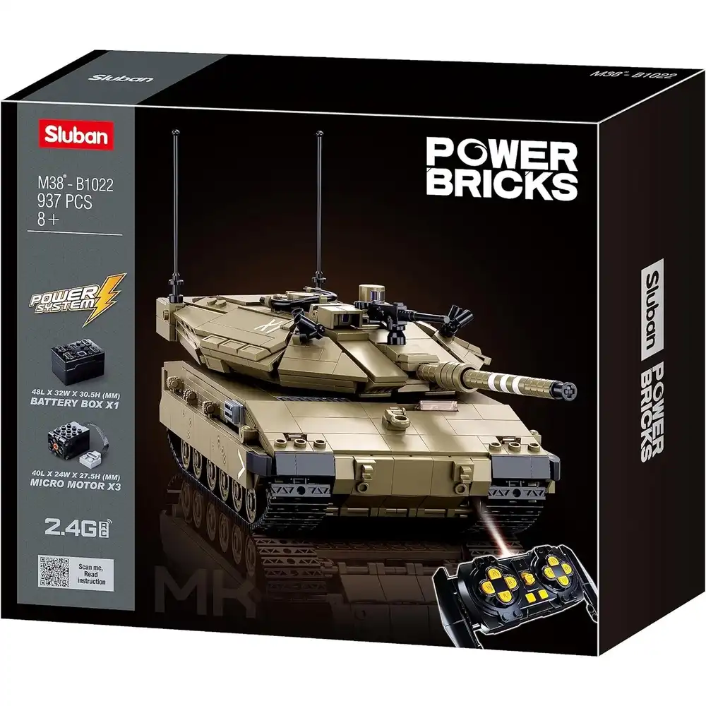 Sluban - Power Bricks RC MK4 Tank with Remote Control Bricks Set 937 Pieces - M38-B1022