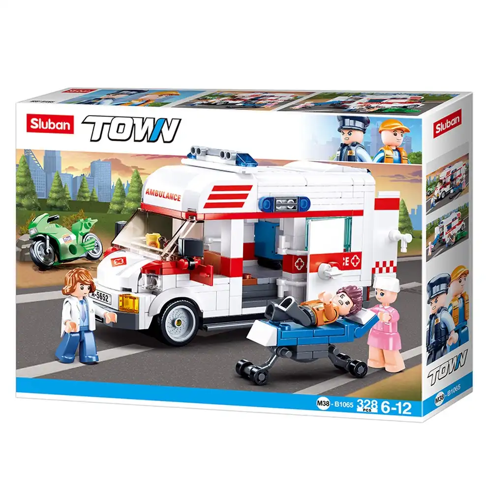 Sluban - Town Ambulance Bricks Set 328 Pieces - M38-B1065