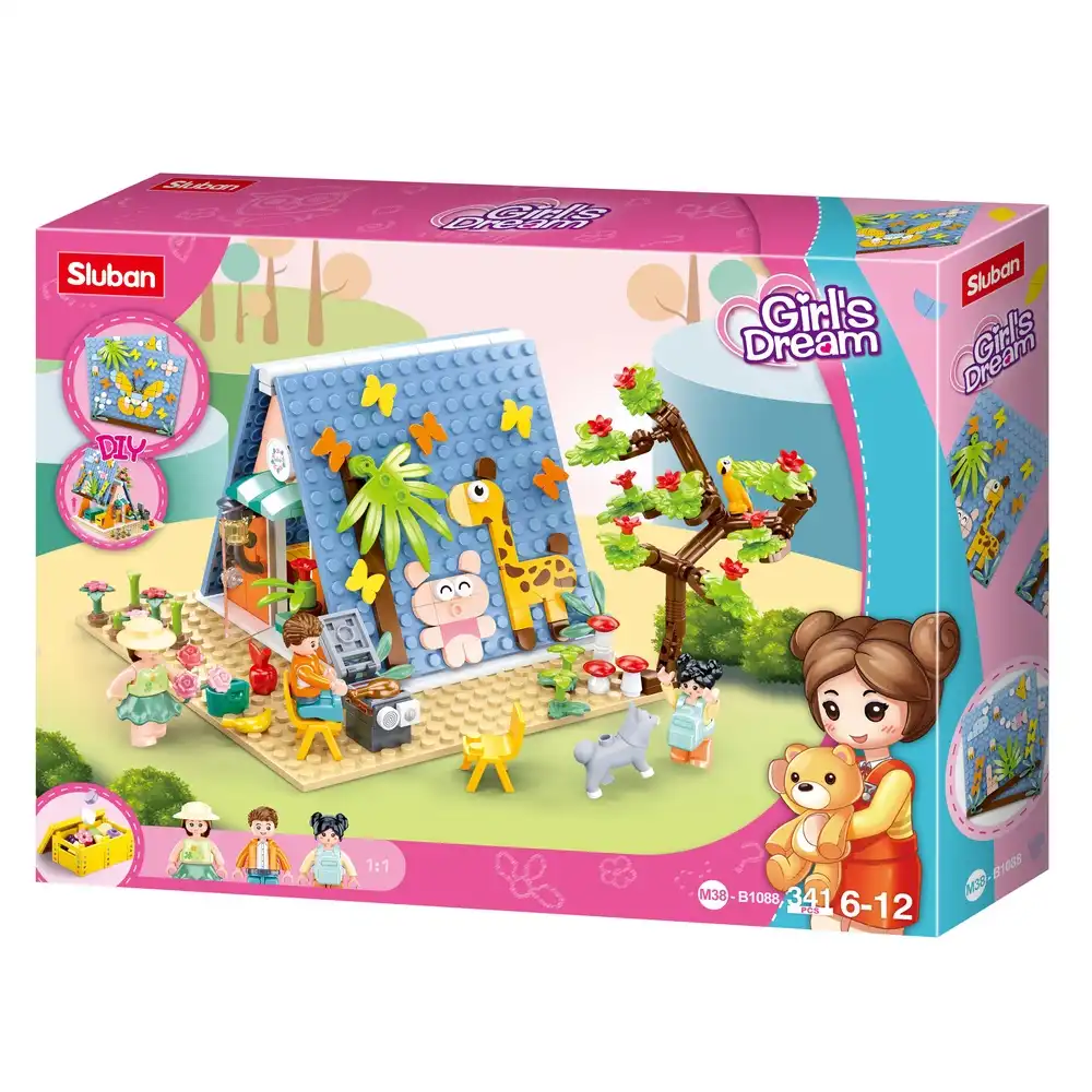 Sluban - Girls Dream Camp Bricks Set 341 Pieces - M38-B1088