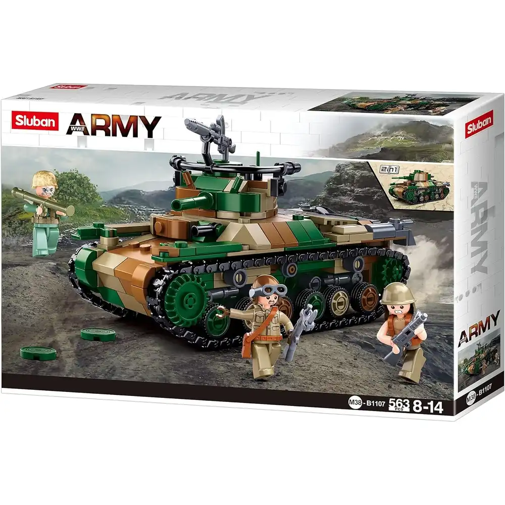 Sluban - WWII Army Type 97 Medium Tank Bricks Set 563 Pieces - M38-B1107