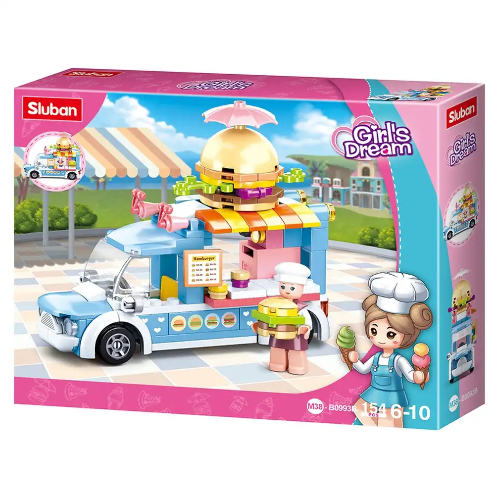 Sluban - Girls Dream Hamburger Car 154 Pieces - M38-B0993B