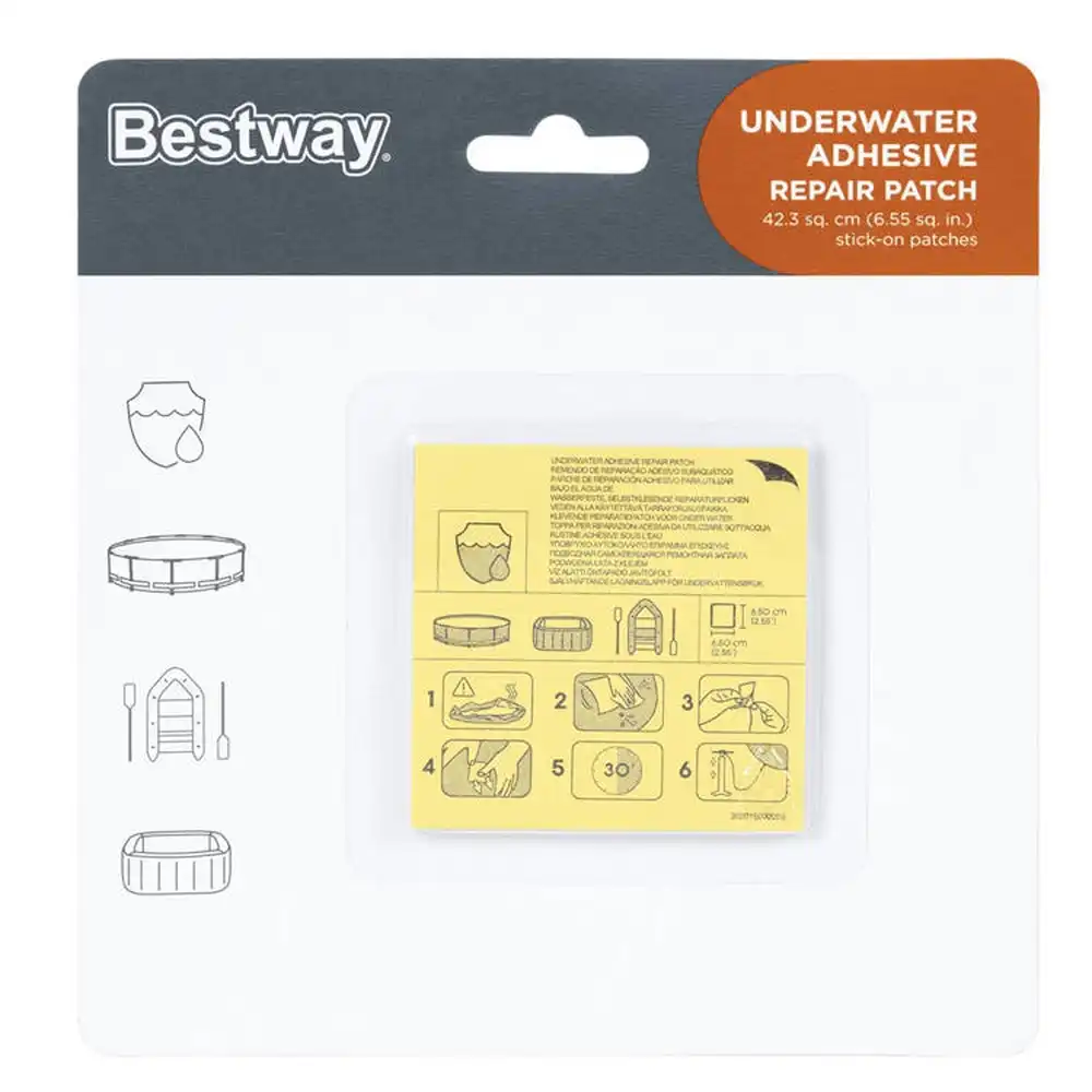 Bestway - Waterproof, Self-Adhesive Repair Patches 6.5x6.5 cm 10 Pieces - 62091