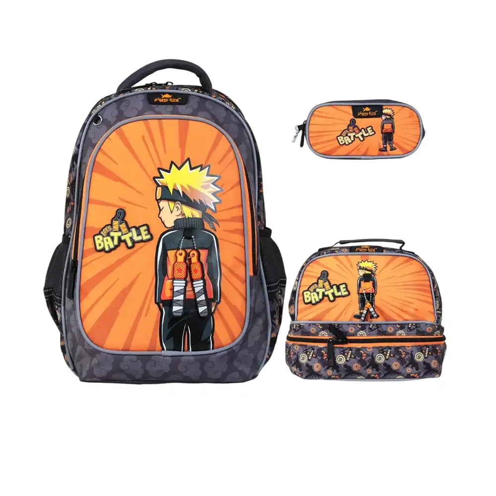 Naruto Figure School Backpack 16 Inch with 2 Small Bags - GB5521TB