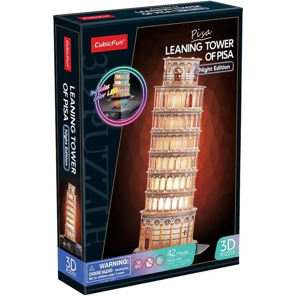 Cubic Fun - Leaning Tower of Pisa Night Edition 3D Led Puzzle 42 Pieces - L535h