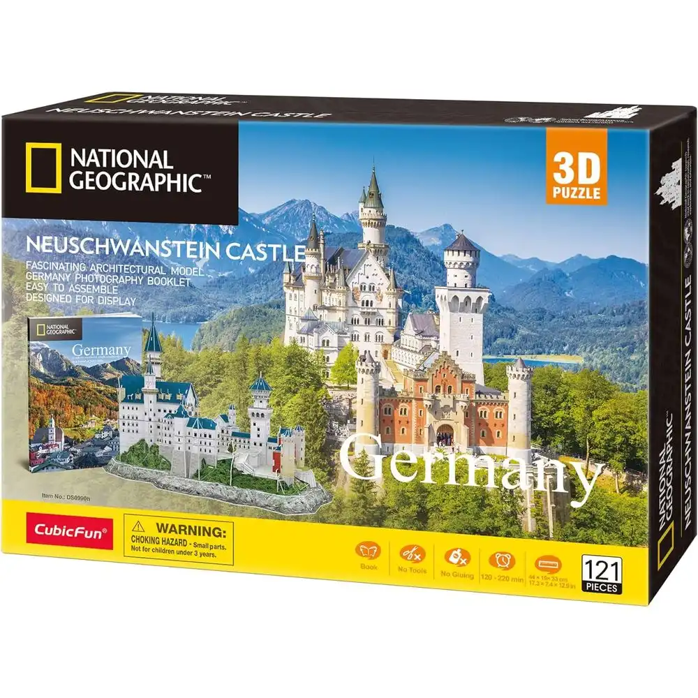 Cubic Fun - National Geographic 3D Puzzle Neuschwanstein Castle 121 Pieces - DS0990h
