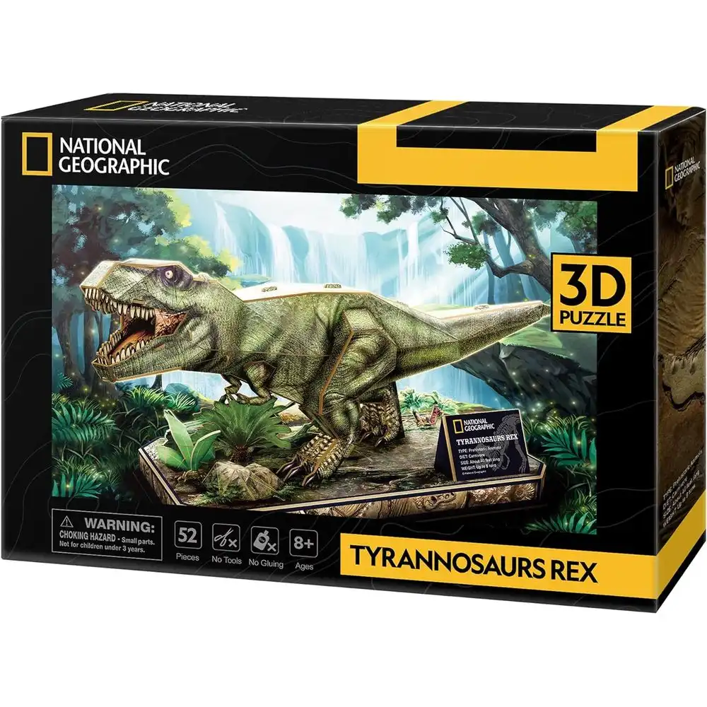Cubic Fun - National Geographic 3D Puzzle Tyrannosaurus Rex Dinosaur 52 Pieces - DS1051h