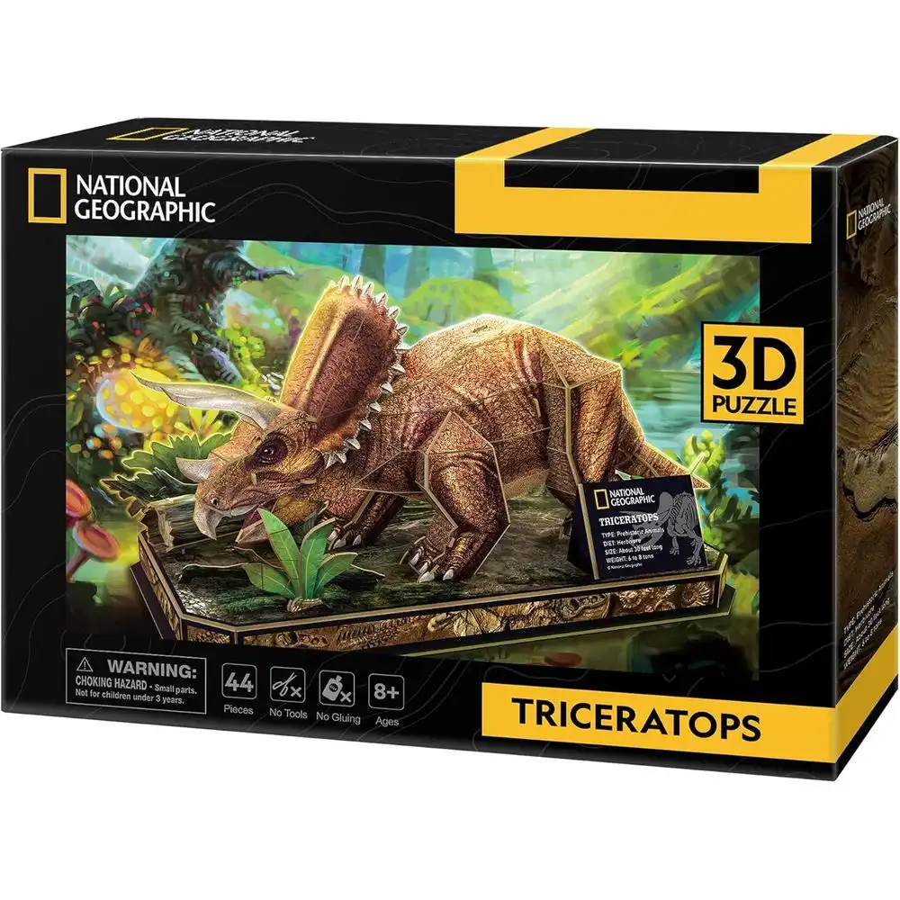 Cubic Fun - National Geographic 3D Puzzle Triceratops Dinosaur 44 Pieces - DS1052h