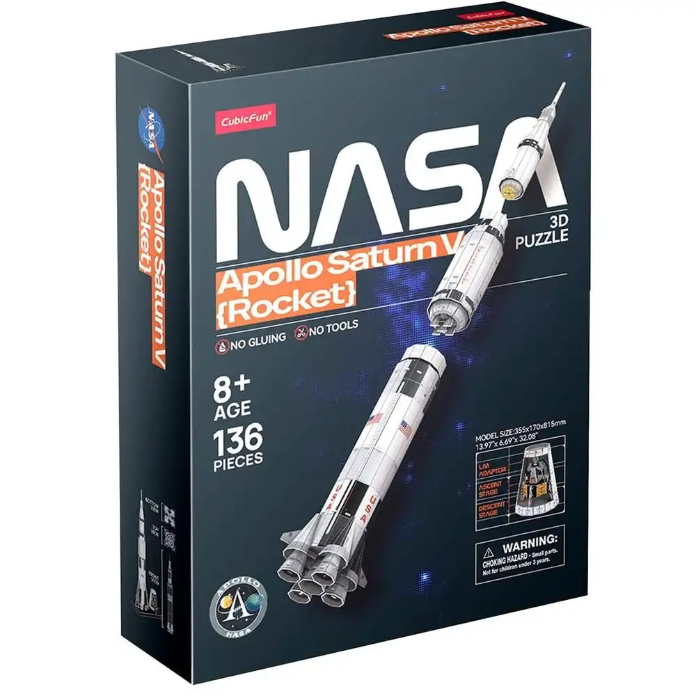 Cubic Fun - Nasa Apollo Saturn V Rocket 3D Puzzle 136 Pieces - DS1059h