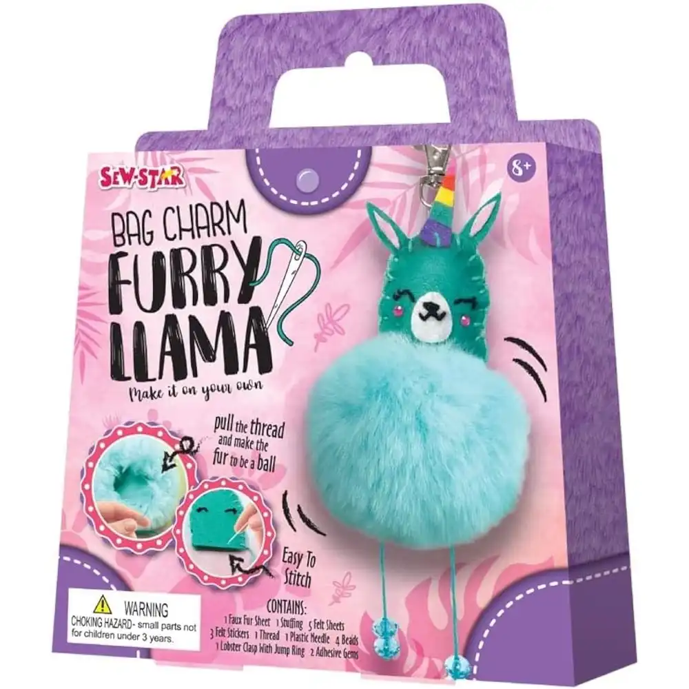 Sew-Star - Bag Charm Furry Lama Kit - ‎SS-19-055