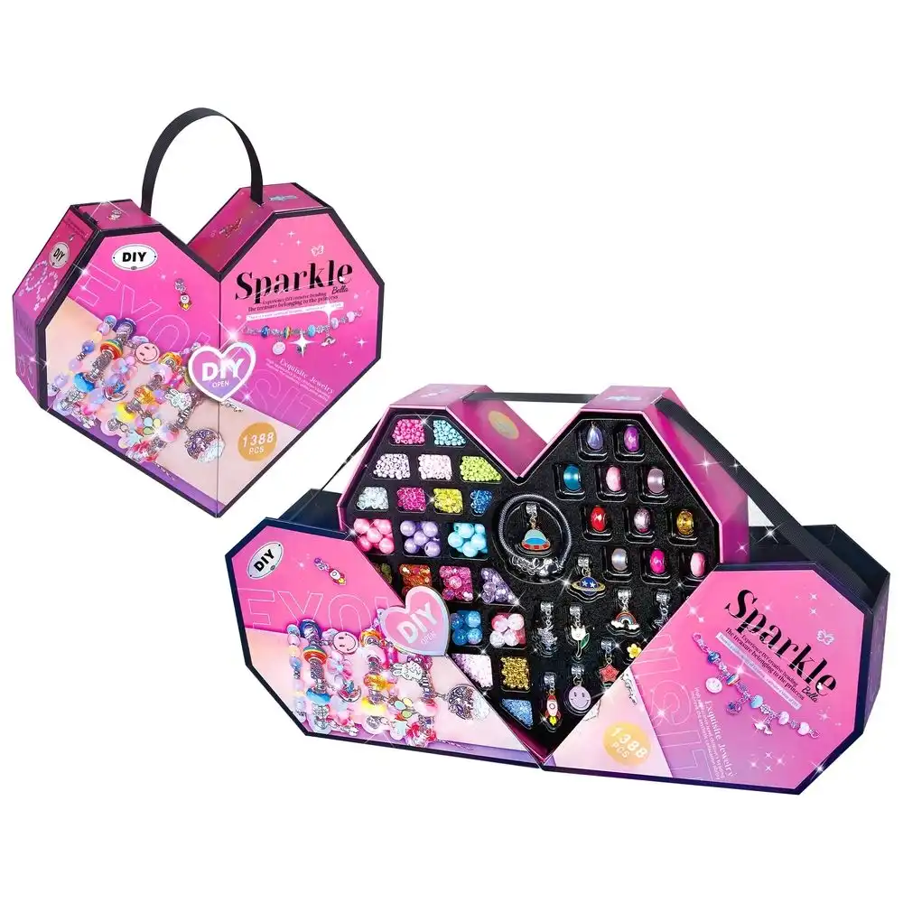 Sparkle Bella Heart DIY Beads & Accessories 1388 Pieces - 7103